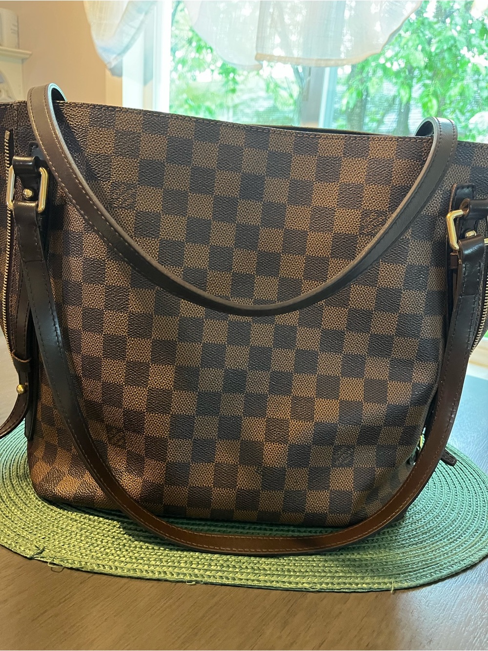 AUTHENTIC LOUIS VUITTON CABAS RIVINGTON TOTE BAG PURSE DAMIER CA 0141 W/WALLETS - Picture 2 of 16